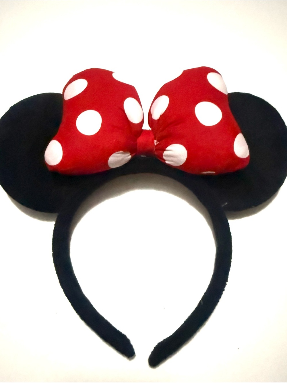 Minnie Mouse Polka Dot Bow Headband - Black & Red